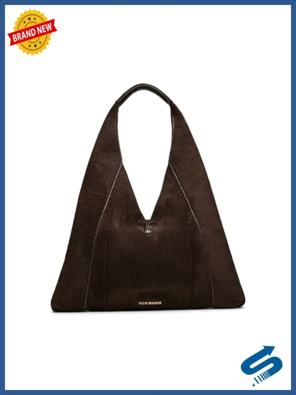 Faux Suede Hobo Bag with Snap Closure